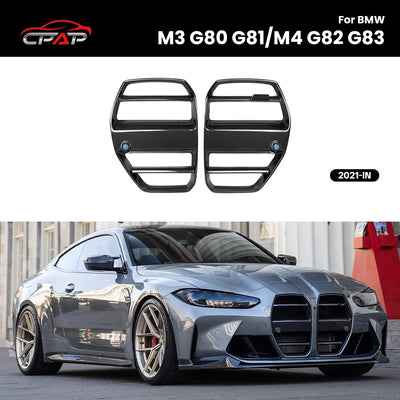 Grille de Calandre Avant Carbone BMW M3 M4 G80 G82 2021 - vue de face - Becquet Voiture