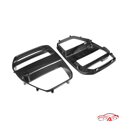 Grille de Calandre Avant Carbone BMW M3 M4 G80 G82 2021 - vue de profil - Becquet Voiture