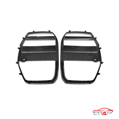 Grille de Calandre Avant Carbone BMW M3 M4 G80 G82 2021 - vue de trois-quarts - Becquet Voiture