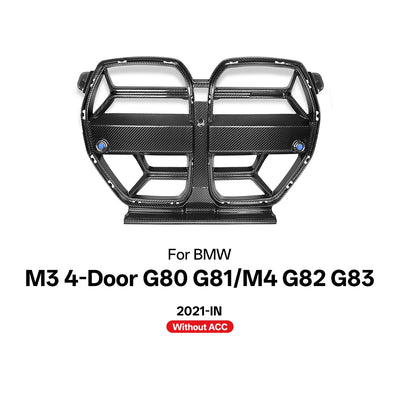 Grille de Calandre Avant Carbone BMW M3 M4 G80 Style CSL - détail du montage - Becquet Voiture