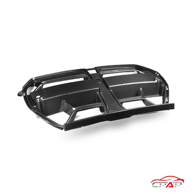 Grille de Calandre Avant Carbone BMW M3 M4 G80 Style CSL - installé sur véhicule - Becquet Voiture