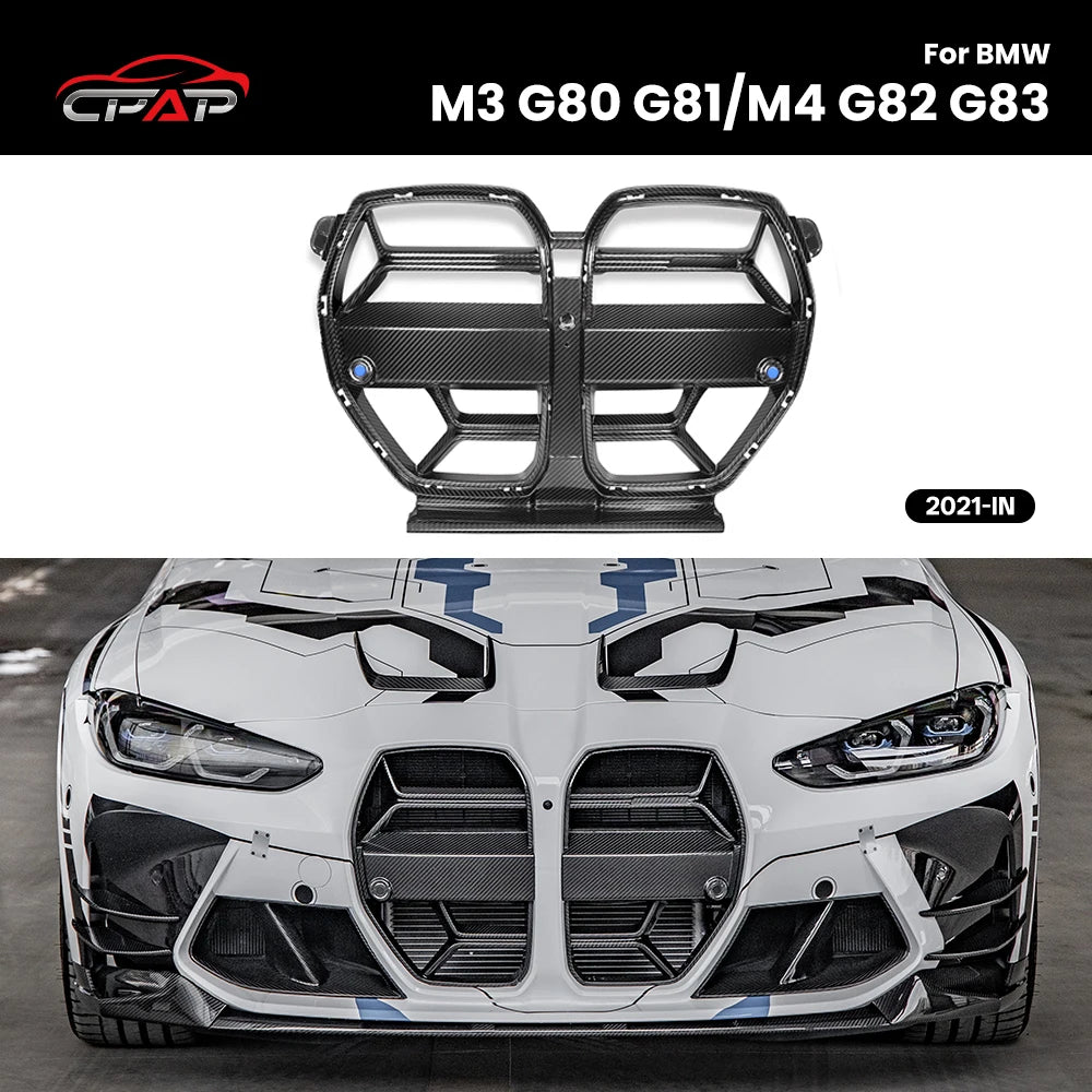 Grille de Calandre Avant Carbone BMW M3 M4 G80 Style CSL - vue de face - Becquet Voiture