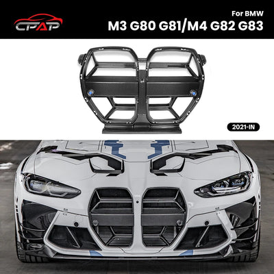 Grille de Calandre Avant Carbone BMW M3 M4 G80 Style CSL - vue de face - Becquet Voiture