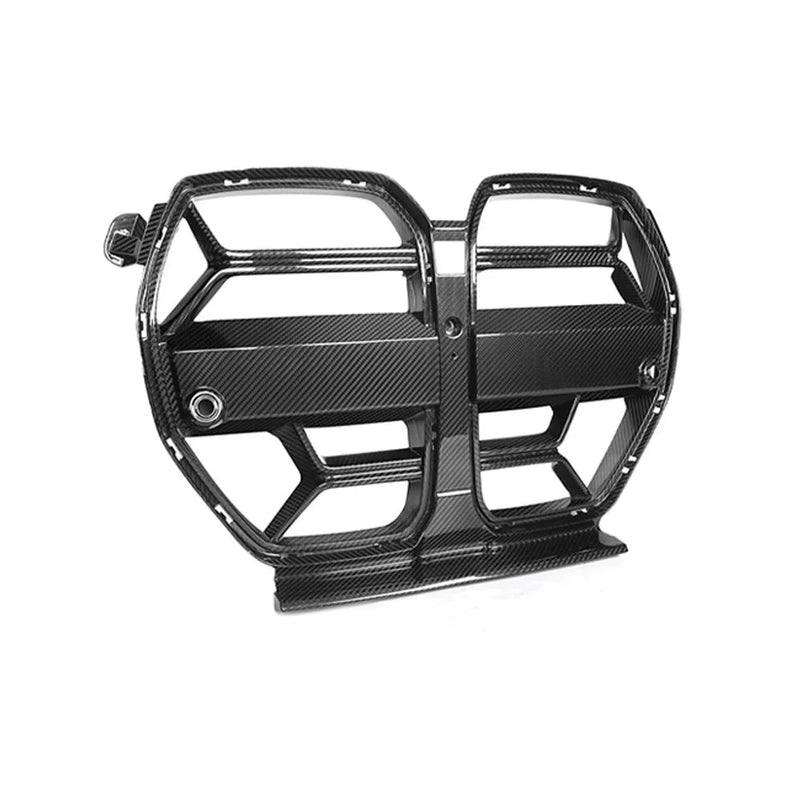 Grille de Calandre Avant Carbone BMW M3 M4 G80 Style CSL - vue de profil - Becquet Voiture