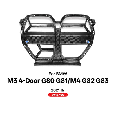Grille de Calandre Avant Carbone BMW M3 M4 G80 Style CSL - vue rapprochée - Becquet Voiture