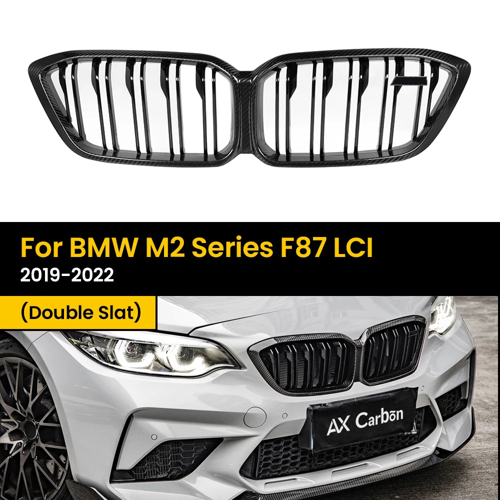 Grille de Calandre Carbone BMW M2 F87 LCI - vue de face - Becquet Voiture