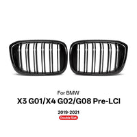 Grille de Pare-Chocs Avant BMW X3 G01 X4 G02 2019-2021 Noir Brillant - détail du montage - Becquet Voiture