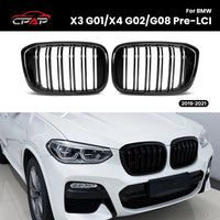 Grille de Pare-Chocs Avant BMW X3 G01 X4 G02 2019-2021 Noir Brillant - vue de face - Becquet Voiture