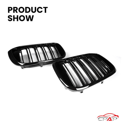 Grille de Pare-Chocs Avant BMW X3 G01 X4 G02 2019-2021 Noir Brillant - vue de trois-quarts - Becquet Voiture