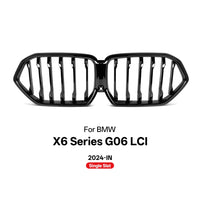 Grille de Pare-Chocs Avant BMW X6 G06 LCI 2024 Noir Brillant - détail du montage - Becquet Voiture