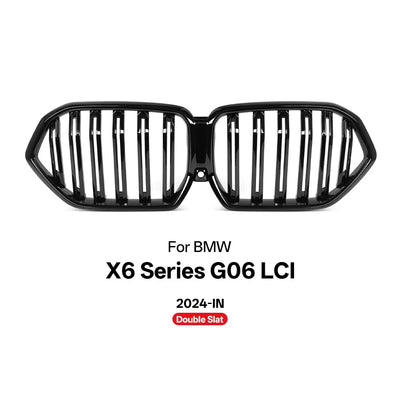 Grille de Pare-Chocs Avant BMW X6 G06 LCI 2024 Noir Brillant - vue rapprochée - Becquet Voiture