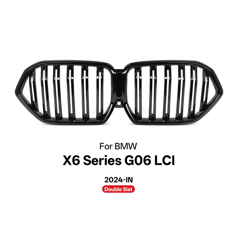 Grille de Pare-Chocs Avant BMW X6 G06 LCI 2024 Noir Brillant - vue rapprochée - Becquet Voiture