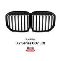 Grille de Pare-Chocs Avant BMW X7 G07 LCI 2023 Noir Brillant - détail du montage - Becquet Voiture