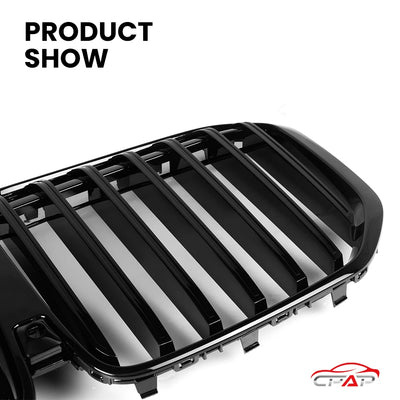 Grille de Pare-Chocs Avant BMW X7 G07 LCI 2023 Noir Brillant - installé sur véhicule - Becquet Voiture