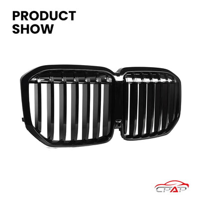 Grille de Pare-Chocs Avant BMW X7 G07 LCI 2023 Noir Brillant - vue de profil - Becquet Voiture