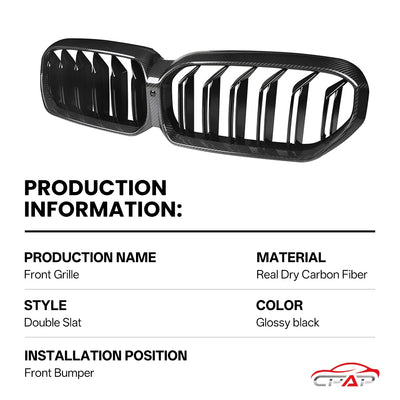 Grille de Pare-Chocs Avant Carbone BMW Série 5 G30 M5 F90 LCI 2021-2023 - vue de profil - Becquet Voiture