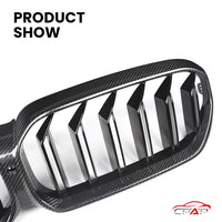 Grille de Pare-Chocs Avant Carbone BMW Série 5 G30 M5 F90 LCI 2021-2023 - vue de trois-quarts - Becquet Voiture