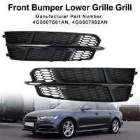 Grille Inférieure Pare-Chocs Avant Noir Mat Audi A6 C7 S-Line - vue de trois-quarts - Becquet Voiture