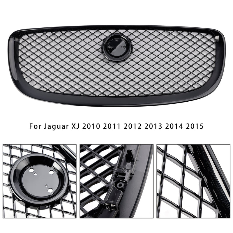 Grille Jaguar XJ 2010-2015 Noir Brillant Pare-Chocs - détail du montage - Becquet Voiture