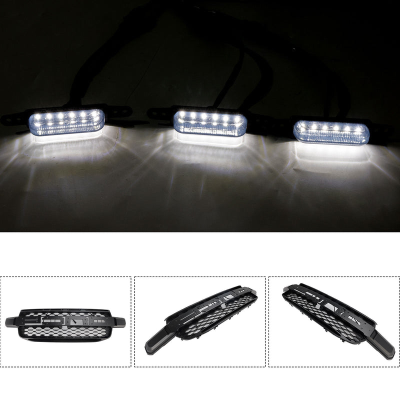 White LED Front Grille Ford Ranger Next Gen 2023-2025 - in use - Becquet Voiture