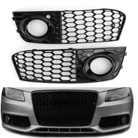 Grille Nid d'Abeille Audi A4 B8 RS4 Noir Brillant 2009-2012 - détail du montage - Becquet Voiture