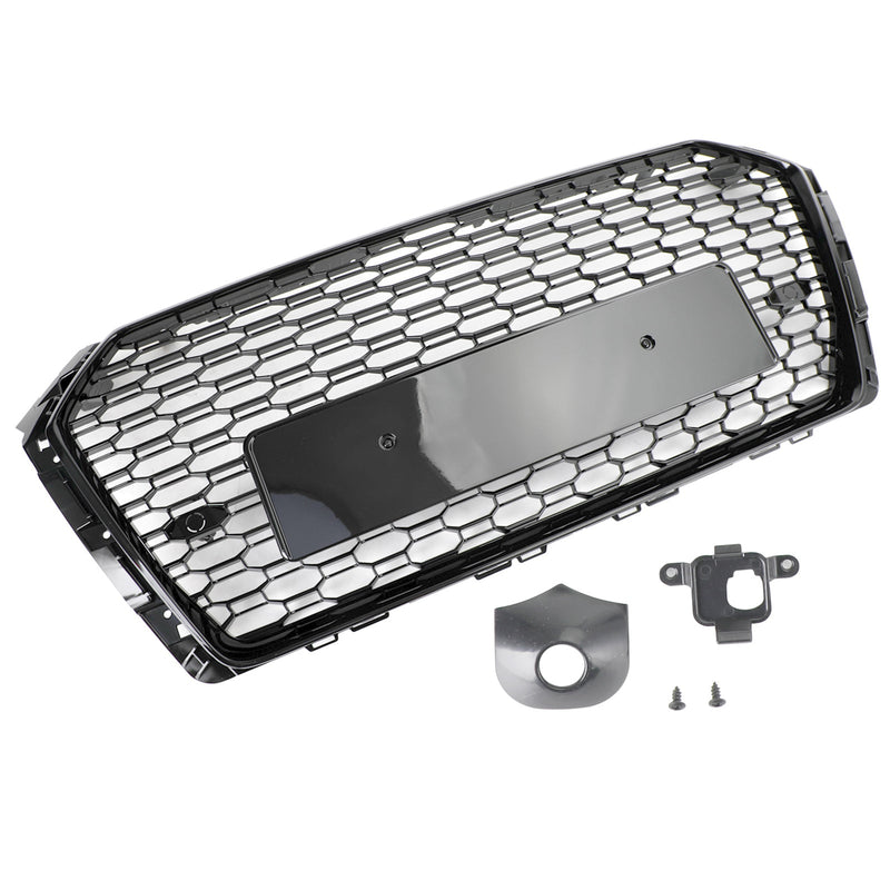 Grille Nid d'Abeille RS4 Audi A4 S4 B9 2017-2019 Noir - vue de trois-quarts 2 - Becquet Voiture