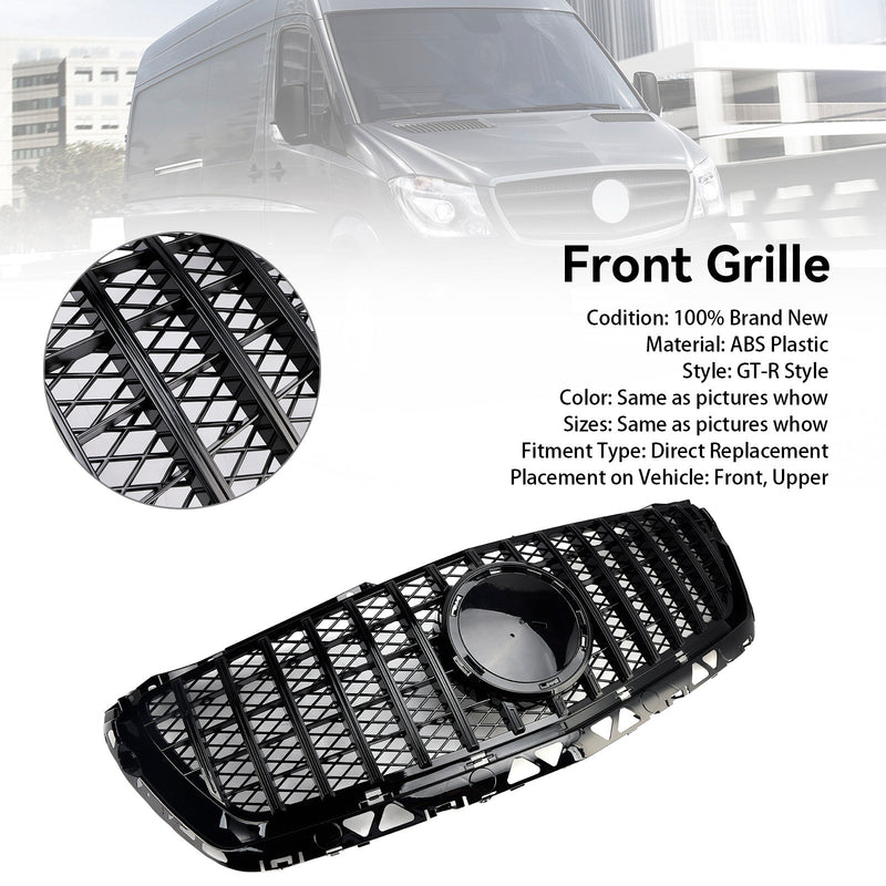 Grille Noir Style GT-R Mercedes Sprinter W906 2014-2018 - vue de trois-quarts - Becquet Voiture