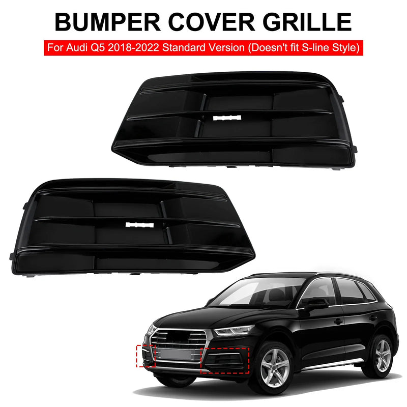 Grille Pare-Chocs Audi Q5 2018-2022 Noir Brillant 2P - vue de trois-quarts - Becquet Voiture