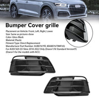 Grille Pare-Chocs Avant Audi Q5 SQ5 S-Line 2018-2022 Noir Brillant - vue de trois-quarts - Becquet Voiture