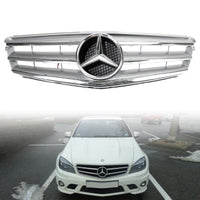 Grille Pare-Chocs Avant Benz Classe C W204 LED Chromé 2008-2014 - installé sur véhicule - Becquet Voiture