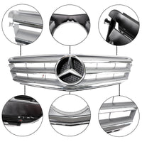 Grille Pare-Chocs Avant Benz Classe C W204 LED Chromé 2008-2014 - packshot studio - Becquet Voiture