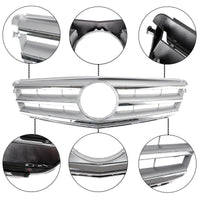 Grille Pare-Chocs Avant Benz Classe C W204 LED Chromé 2008-2014 - vue arrière 2 - Becquet Voiture