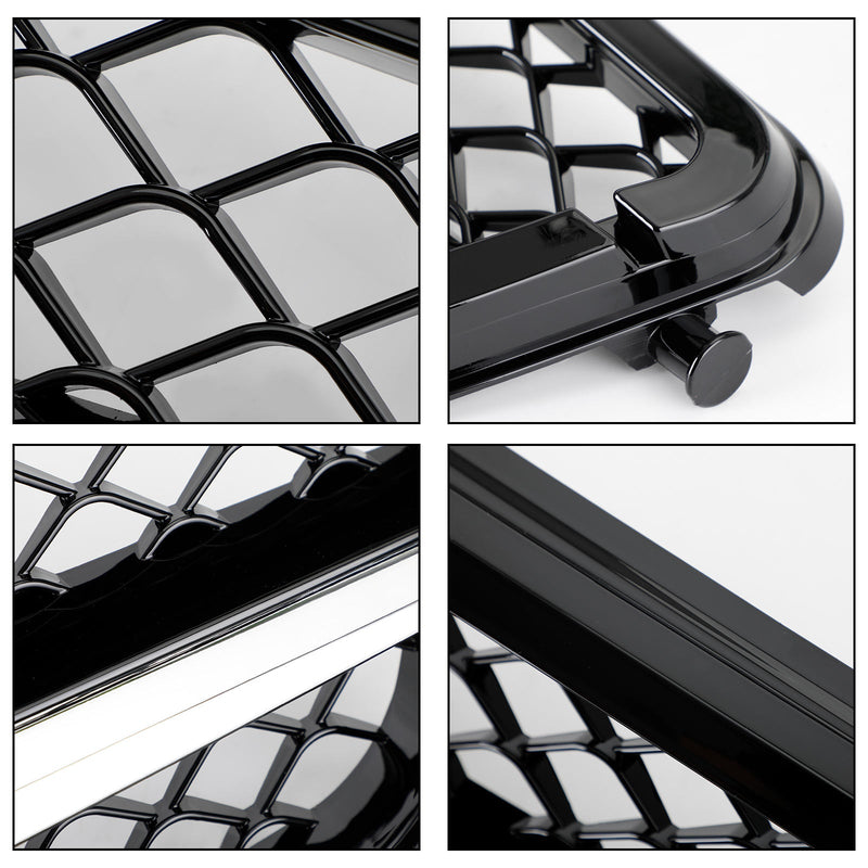Grille Pare-Chocs Avant Benz W204 Classe C 2008-2014 Noir Brillant Chrome - vue de face 2 - Becquet Voiture