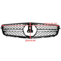 Grille Pare-Chocs Avant Benz W204 Classe C 2008-2014 Noir Brillant Chrome - vue de profil - Becquet Voiture