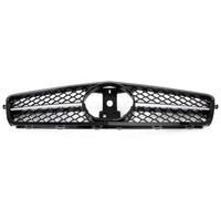 Grille Pare-Chocs Avant Benz W204 Classe C 2008-2014 Noir Brillant Chrome - vue rapprochée - Becquet Voiture