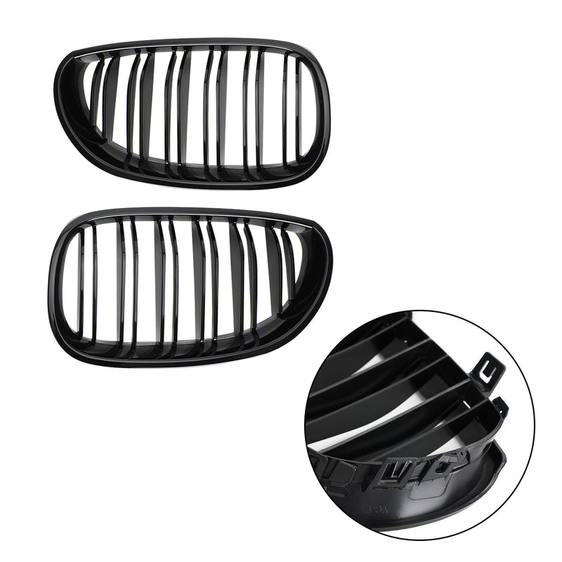 Grille Pare-Chocs Avant BMW E60 E61 Noir Brillant 2004-2009 - vue arrière - Becquet Voiture