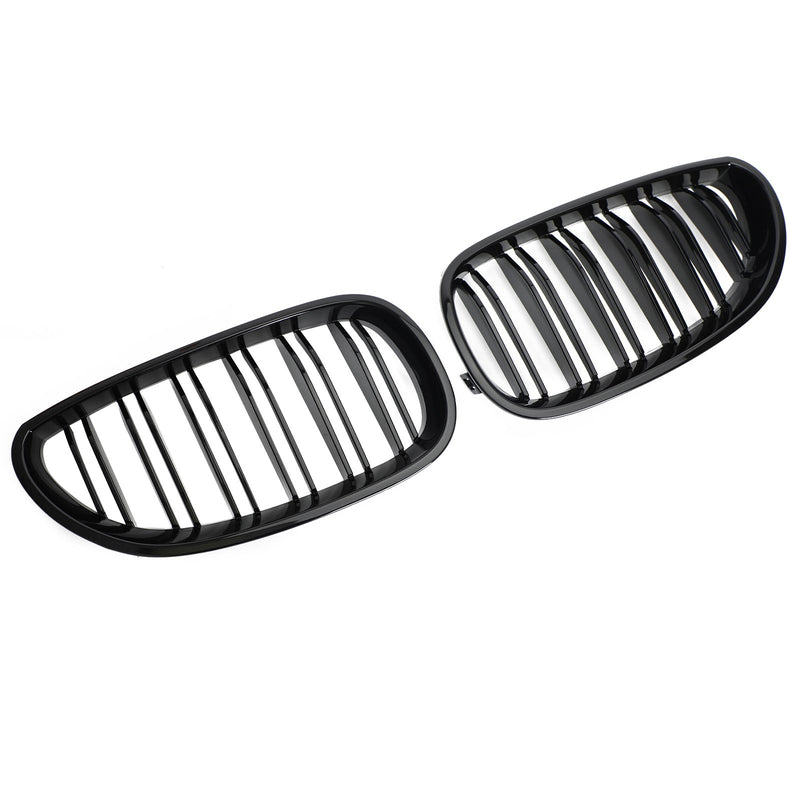 Grille Pare-Chocs Avant BMW E60 E61 Noir Brillant 2004-2009 - vue de face - Becquet Voiture