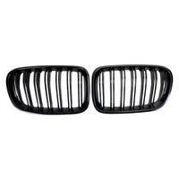 Grille Pare-Chocs Avant BMW X3 F25 Noir Brillant Double Ligne 2011-2014 - vue arrière - Becquet Voiture