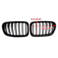 Grille Pare-Chocs Avant BMW X3 F25 Noir Brillant Double Ligne 2011-2014 - vue de profil - Becquet Voiture