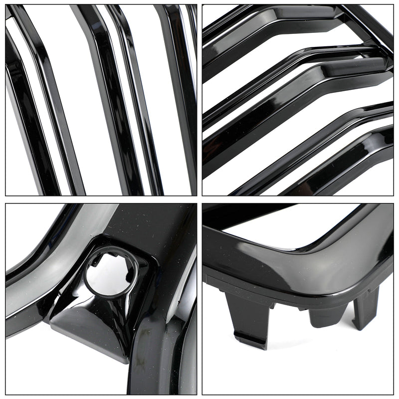Grille Pare-Chocs Avant BMW X6 G06 Noir Brillant 2020-2022 - vue de face 2 - Becquet Voiture