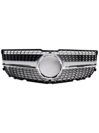 Grille Pare-Chocs Avant Diamant Mercedes GLK X204 2013-2015 Noir - vue de trois-quarts 2 - Becquet Voiture