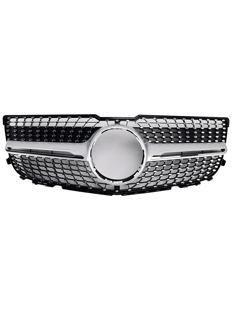 Grille Pare-Chocs Avant Diamant Mercedes GLK X204 2013-2015 Noir - vue de trois-quarts 2 - Becquet Voiture