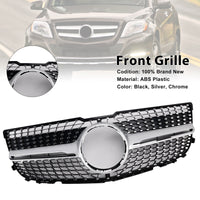 Grille Pare-Chocs Avant Diamant Mercedes GLK X204 2013-2015 Noir - vue de trois-quarts - Becquet Voiture