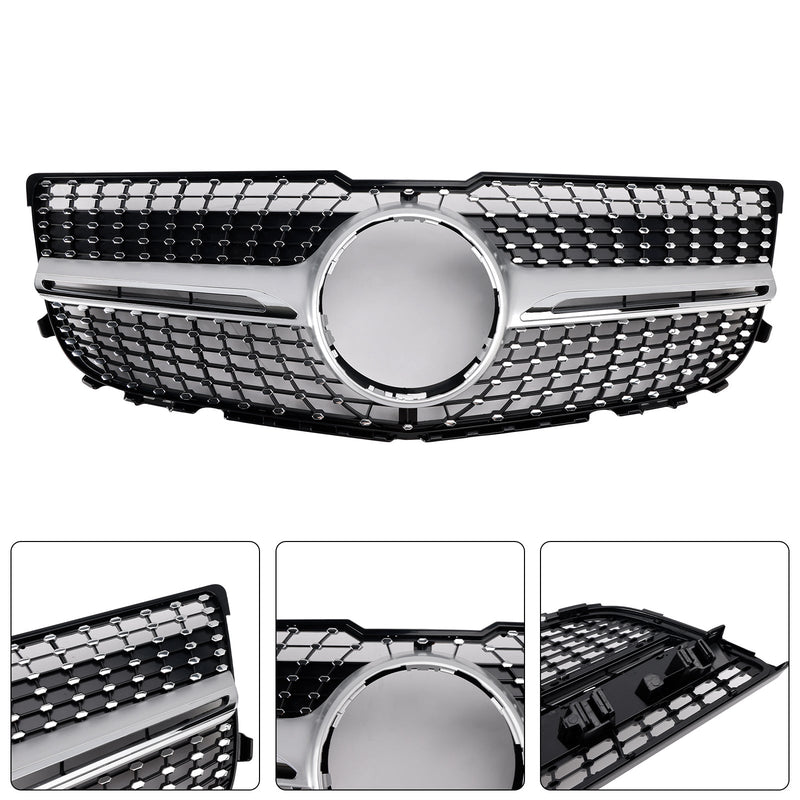 Grille Pare-Chocs Avant Diamant Mercedes GLK X204 2013-2015 Noir - vue rapprochée - Becquet Voiture