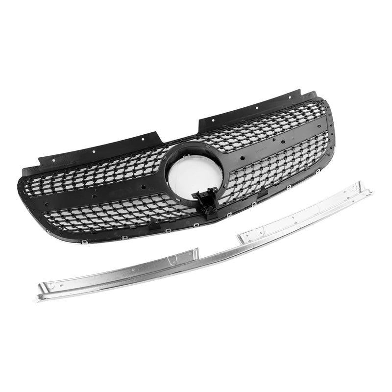 Grille Pare-Chocs Avant Diamant Mercedes Vito W447 2015-2019 GT Style - détail du montage - Becquet Voiture