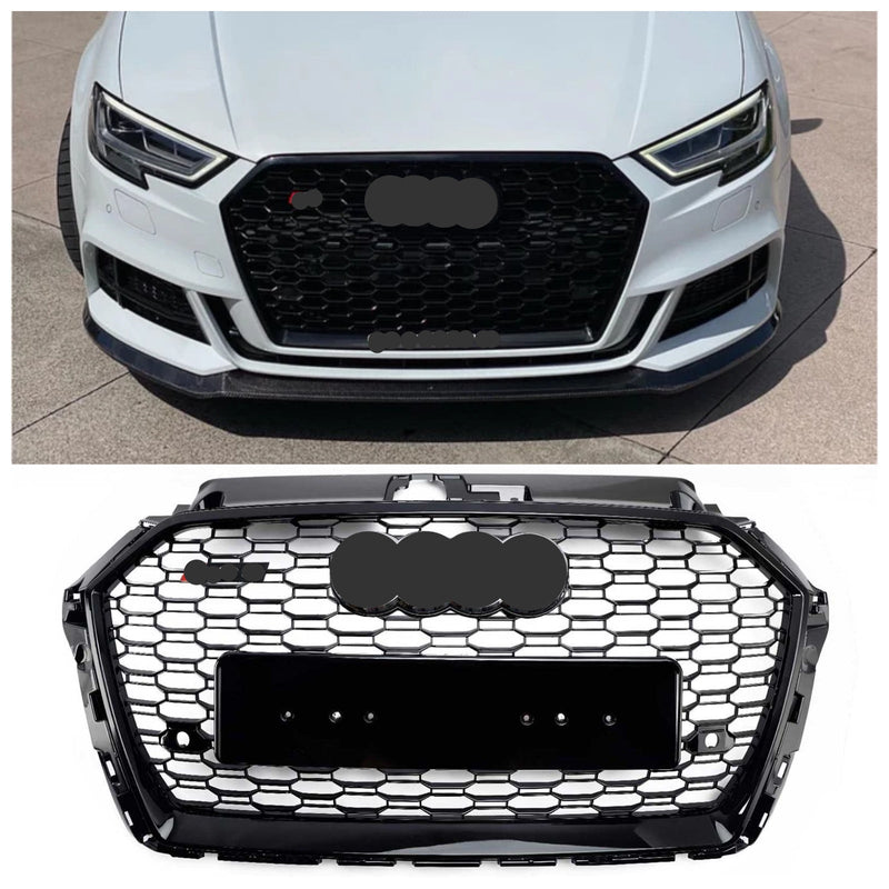 Grille Pare-Chocs Avant Maille Nid Abeille Audi A3 8V 2017-2019 - vue arrière - Becquet Voiture