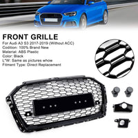 Grille Pare-Chocs Avant Maille Nid Abeille Audi A3 8V 2017-2019 - vue de dessus - Becquet Voiture