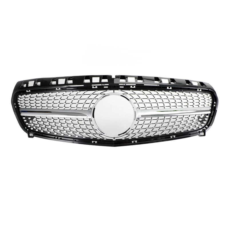 Grille Pare-Chocs Avant Mercedes Classe A W176 Noir Chrome 2013-2015 - vue de profil 2 - Becquet Voiture