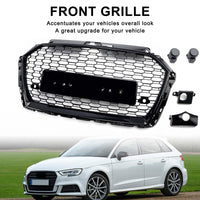 Grille Pare-Chocs Avant Nid Abeille Audi A3 S3 8V RS3 - vue rapprochée - Becquet Voiture