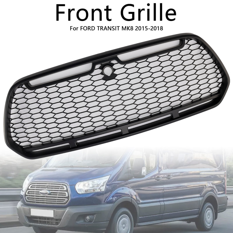 Grille Pare-Chocs Avant Noir Mat Ford Transit MK8 2015-2018 - installé sur véhicule - Becquet Voiture